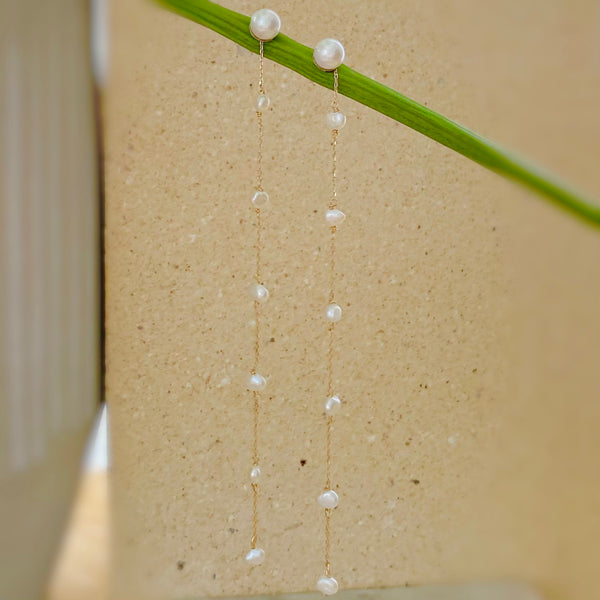 No.5 station  pearl long weddingピアス イヤリング - hikari pearl.