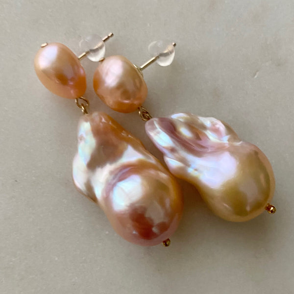 natural oyster baroque wedding ピアス イヤリング - hikari pearl.