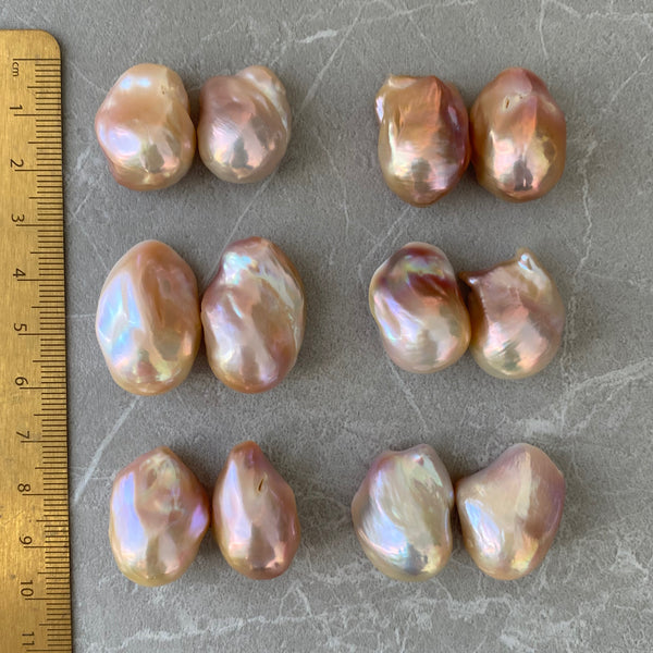 natural color oyster baroque  pearl nudeピアス イヤリング - hikari pearl.