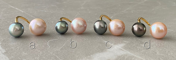 Tahiti  pink  double   pearl ring リング - hikari pearl.