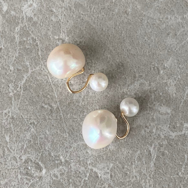 kobore  pearl nudeピアス見え イヤリング - hikari pearl.