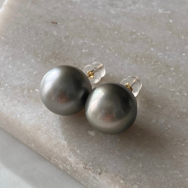 一点もの k18 tahiti  pearl ピアス - hikari pearl.