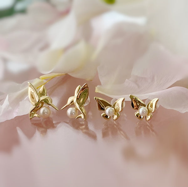 k10 Colibri motif  pearl ピアス イヤリング - hikari pearl.