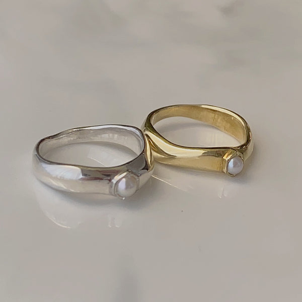 幸せのお守りリング hexagon ring - hikari pearl.
