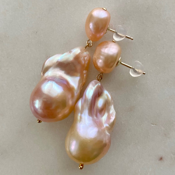 natural oyster baroque wedding ピアス イヤリング - hikari pearl.