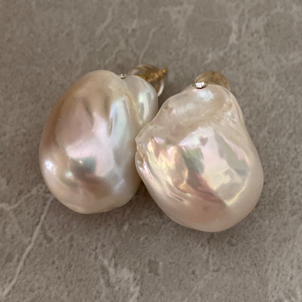 oyster baroque  crystal nudeピアス イヤリング - hikari pearl.