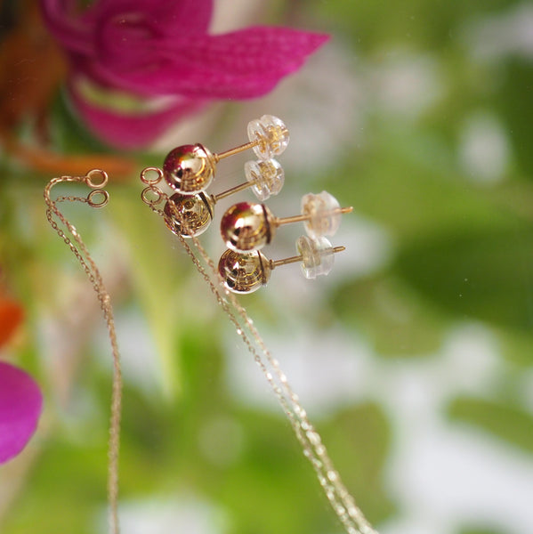 k10 teardrop  pearl gold ball long ピアス イヤリング - hikari pearl.