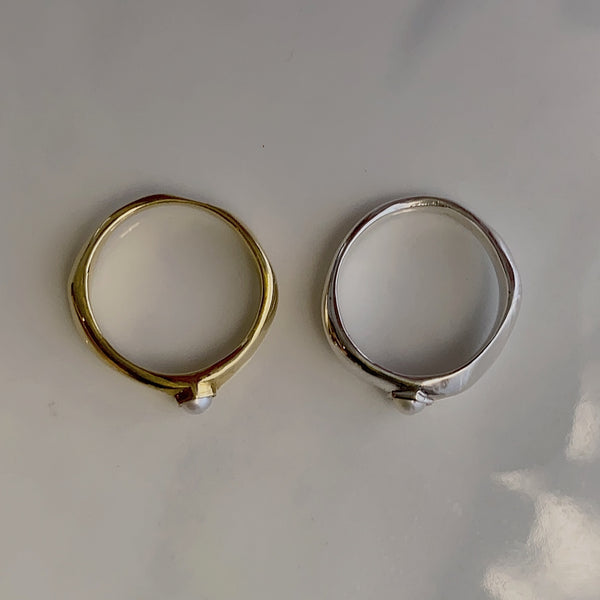 幸せのお守りリング hexagon ring - hikari pearl.