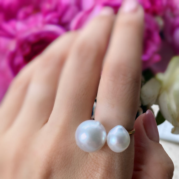 South Sea  double   pearl ring No.17 - hikari pearl.