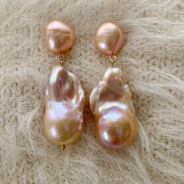 natural oyster baroque wedding ピアス イヤリング - hikari pearl.