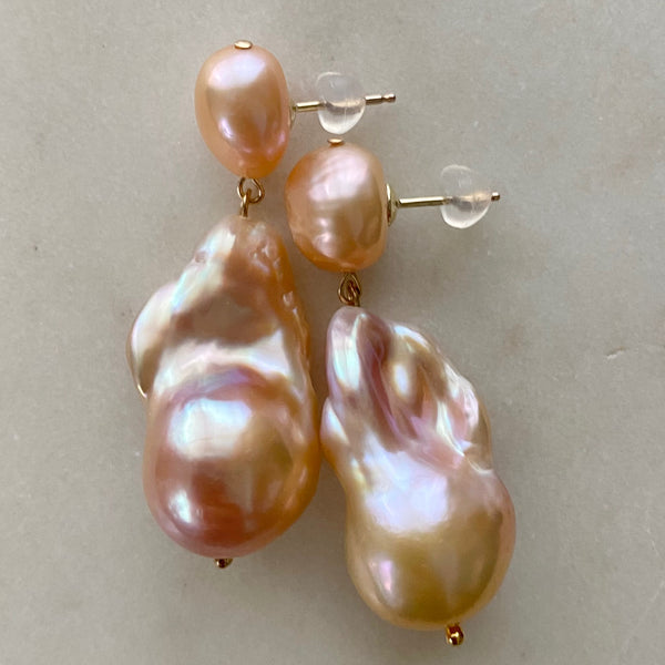 natural oyster baroque wedding ピアス イヤリング - hikari pearl.