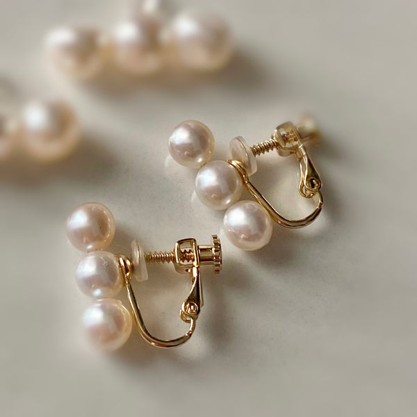 3  pearl line ピアス イヤリング - hikari pearl.