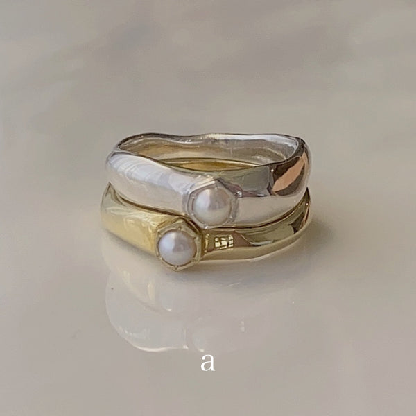 幸せのお守りリング hexagon ring - hikari pearl.