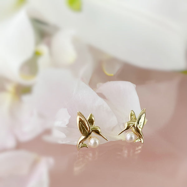 k10 Colibri motif  pearl ピアス イヤリング - hikari pearl.