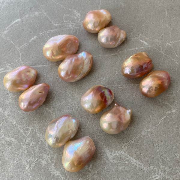 natural color oyster baroque  pearl nudeピアス イヤリング - hikari pearl.