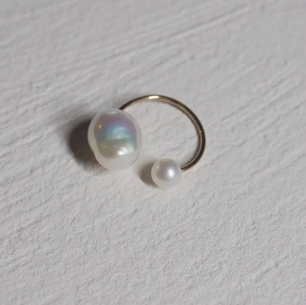 Fresh water Baroque double  pearl イヤーカフ リング - hikari pearl.