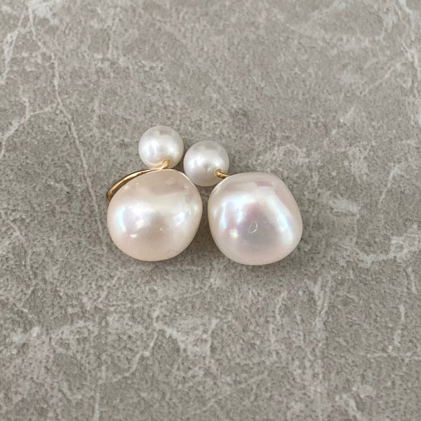 kobore  pearl nudeピアス見え イヤリング - hikari pearl.