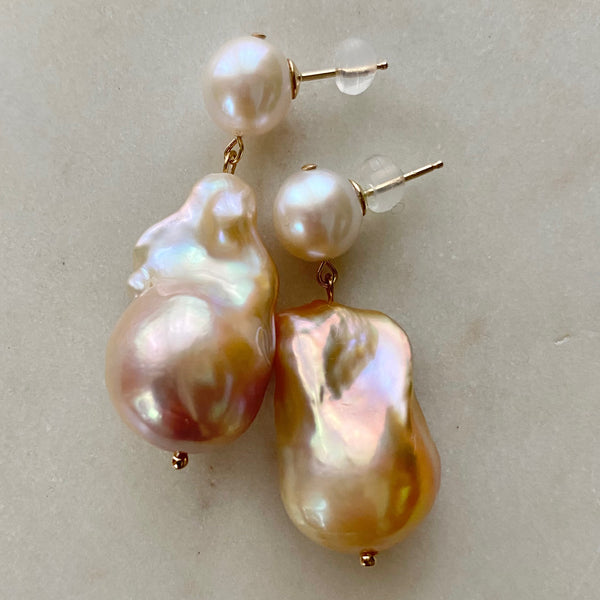 egg natural oyster baroque weddingピアス イヤリング - hikari pearl.