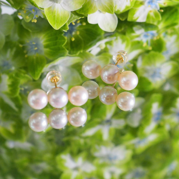3  pearl Fresh water  ピアス イヤリング - hikari pearl.