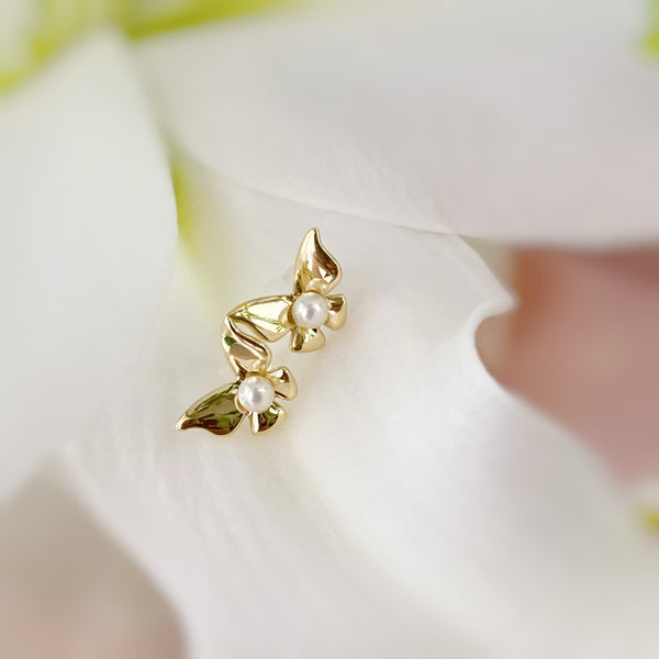 k10 Papillon motif  pearl ピアス イヤリング - hikari pearl.