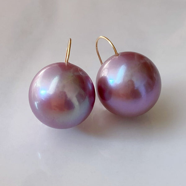 一点もの k18 purple pearl  ピアス