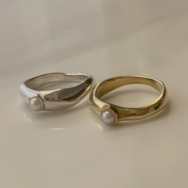 幸せのお守りリング hexagon ring - hikari pearl.