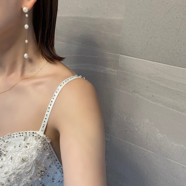 Nn.3 station  pearl long weddingピアス イヤリング - hikari pearl.
