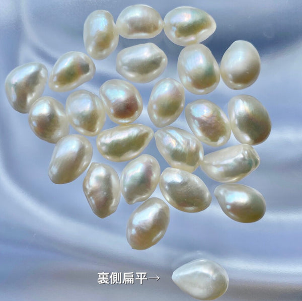 fresh water flat 5  pearl long  ピアス イヤリング - hikari pearl.