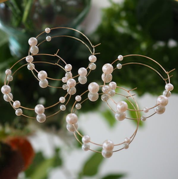 14kgf 50mm hoop station  pearl ピアス - hikari pearl.