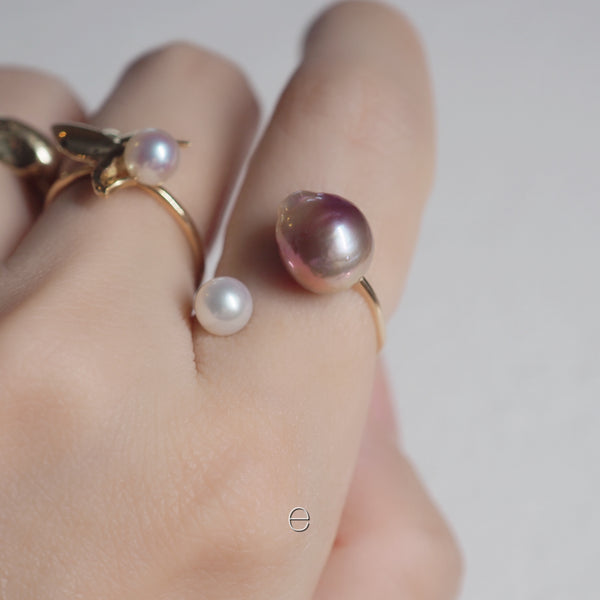 natural color baroque  pearl イヤーカフ リング - hikari pearl.