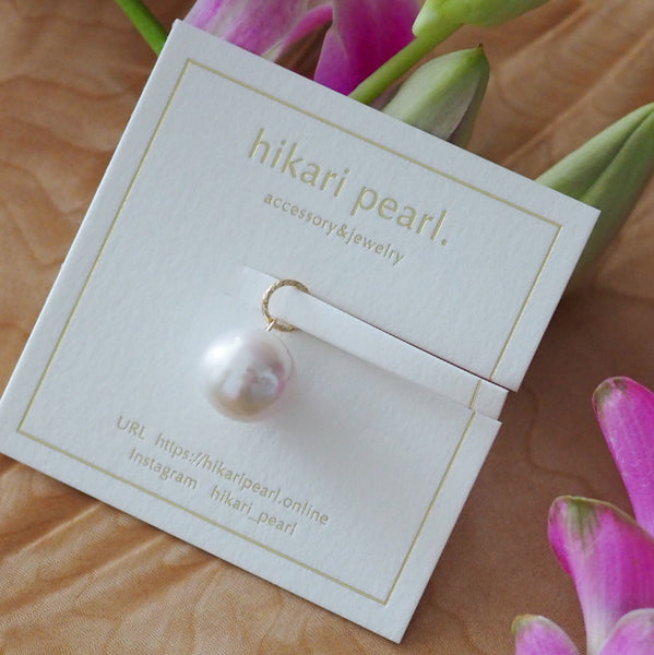 14kgf  teardrop fresh water  pearl ペンダントトップ ネックレス - hikari pearl.