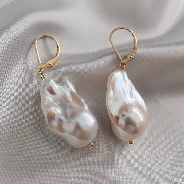 14kgf special baroque  fresh water french hook ピアス イヤリング - hikari pearl.