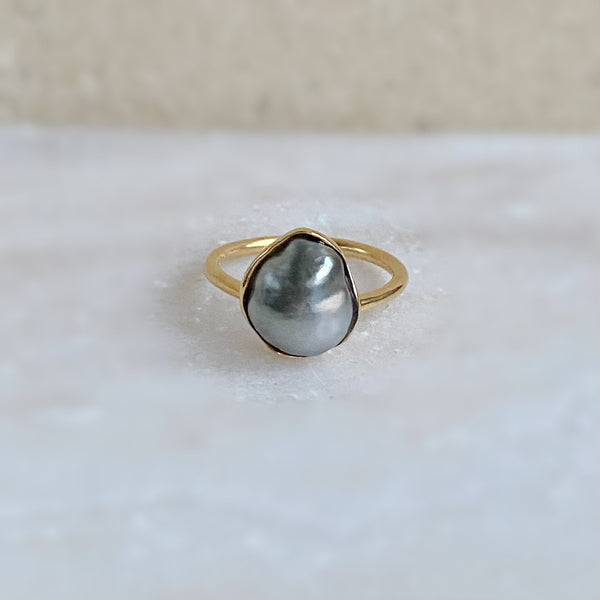一点もの tahiti  keshi pearl ring No.28 - hikari pearl.
