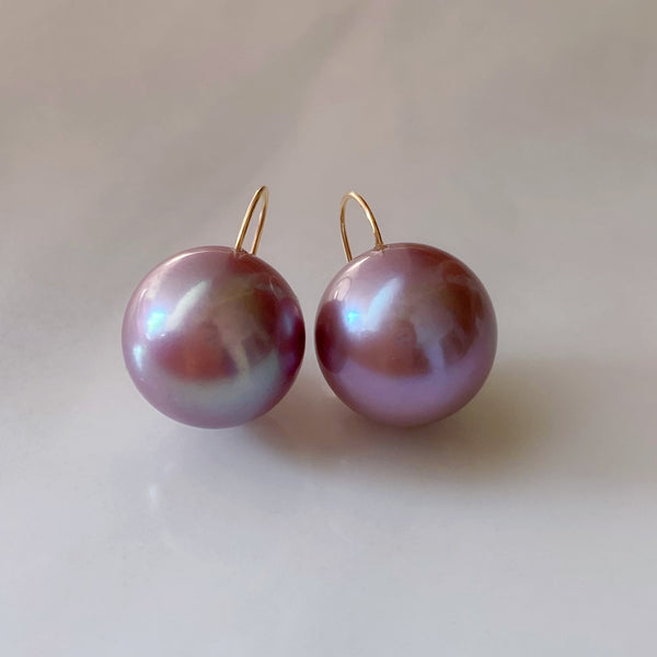 一点もの k18 purple pearl  ピアス