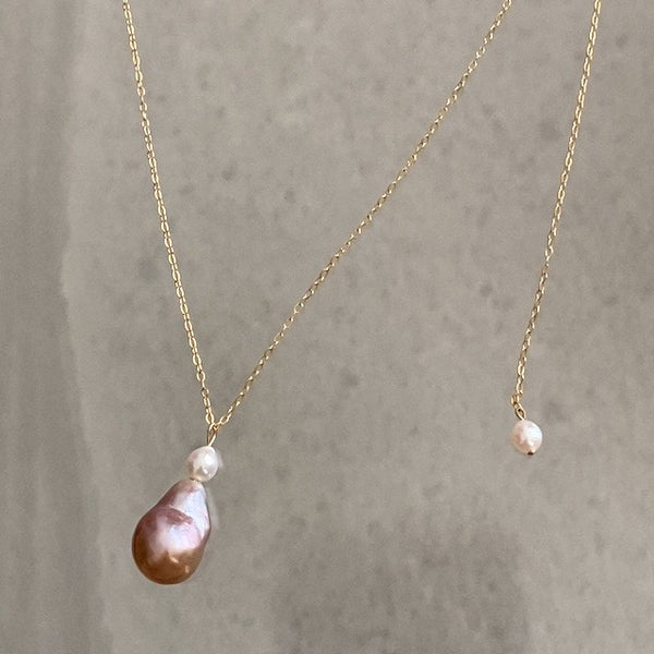14kgf  natural color akoya long necklace ネックレス - hikari pearl.
