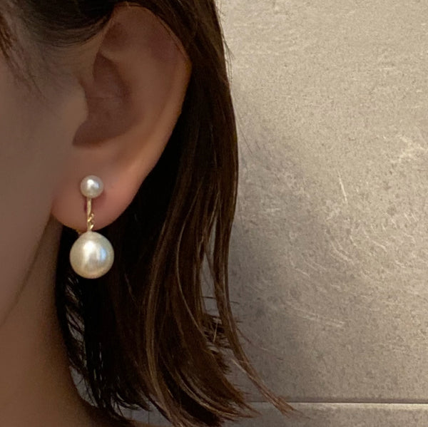 teardrop  double  pearl ピアス イヤリング - hikari pearl.