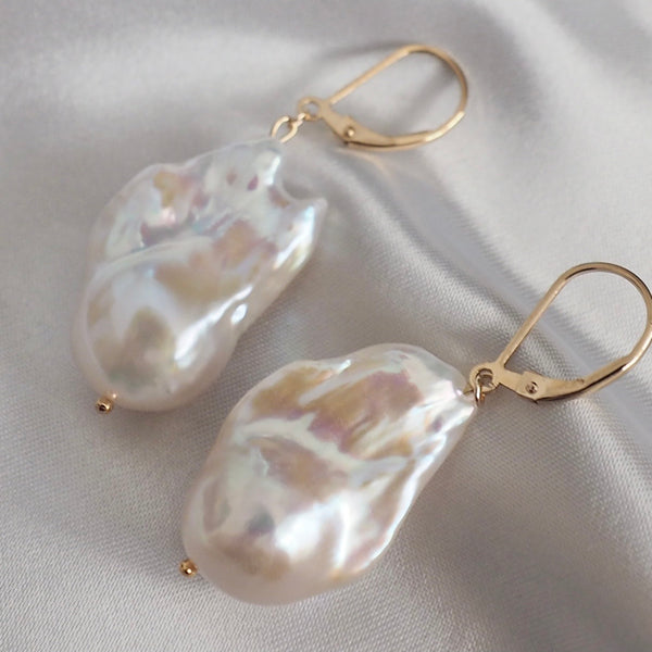 14kgf special baroque  fresh water french hook ピアス イヤリング - hikari pearl.