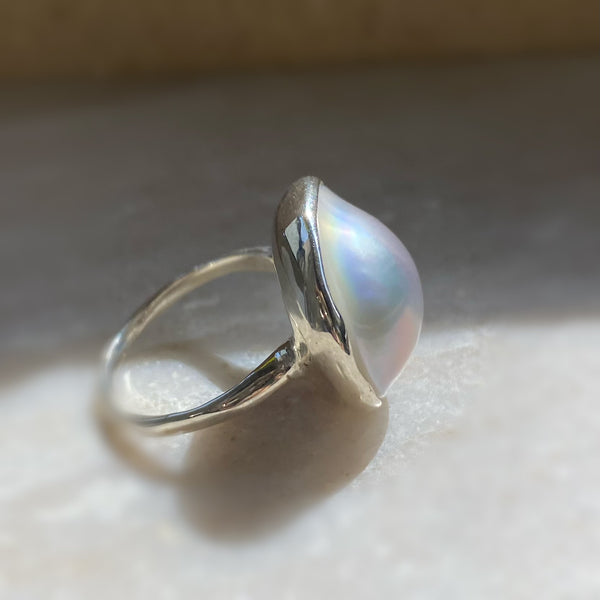 一点もの mabe pearl  17mm  ring No.5 - hikari pearl.