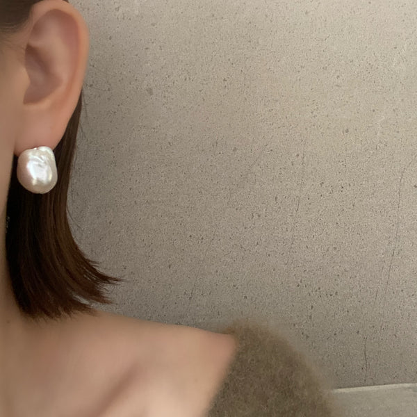oyster baroque  crystal nudeピアス イヤリング - hikari pearl.