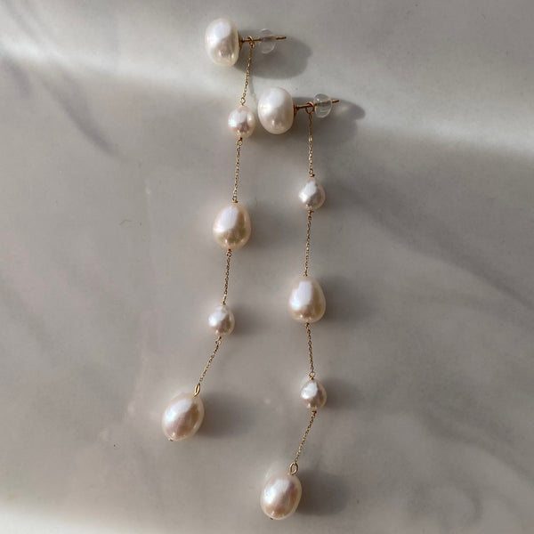 Nn.3 station  pearl long weddingピアス イヤリング - hikari pearl.