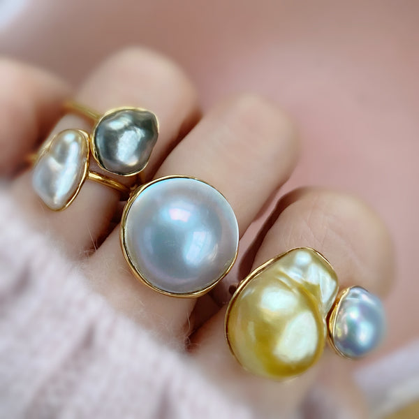 一点もの tahiti  keshi pearl ring No.28 - hikari pearl.