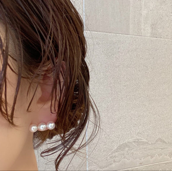 3  pearl Fresh water  ピアス イヤリング - hikari pearl.