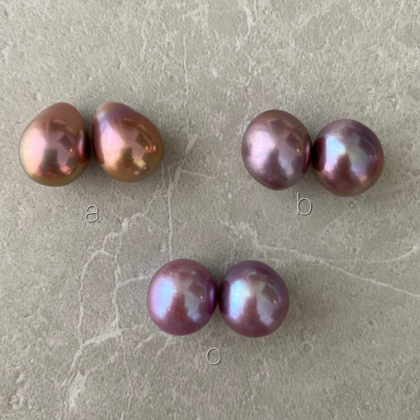 k18 high quality baroque  pearl natural color ピアス イヤリング - hikari pearl.