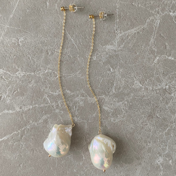 special oyster baroque  pearl long ピアス イヤリング - hikari pearl.
