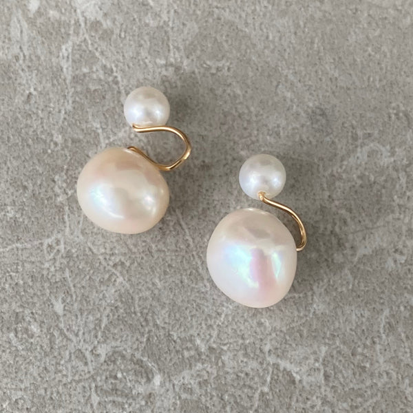 kobore  pearl nudeピアス見え イヤリング - hikari pearl.
