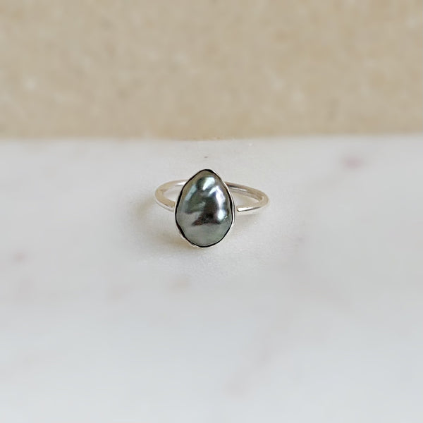 一点もの tahiti  keshi   pearl ring No.26 - hikari pearl.
