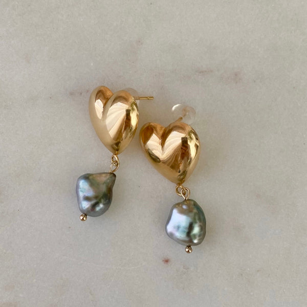 coeur motif  tahiti  keshi ピアス イヤリング - hikari pearl.