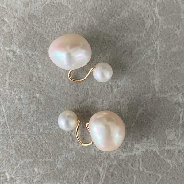kobore  pearl nudeピアス見え イヤリング - hikari pearl.