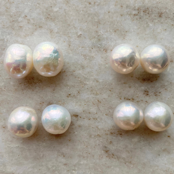 14kgf  fresh water  pearl nudeピアス イヤリング - hikari pearl.