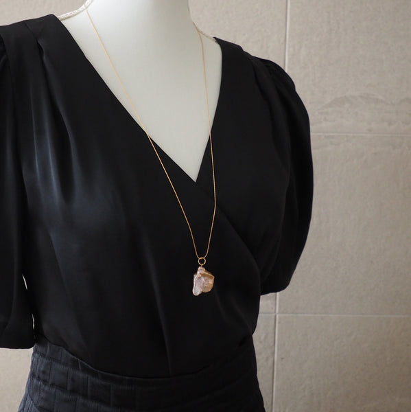 natural color keshi  Fresh water Pendant top ペンダントトップ ネックレス - hikari pearl.